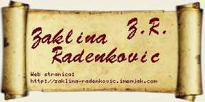 Žaklina Radenković vizit kartica